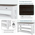 thumbnail image 3 of Rustic Console Table, 49In Long Console Table Sofa Table with 3 Drawer and 2-Tier Open Storage Shelf, Console Table for Living Room, Hallway-White, 3 of 7