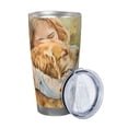 thumbnail image 2 of Logiee Girl Hugging Dog Flowers Print 20OZ Car Cup with Lid, Stainless Steel Vacuum Insulated Double Wall Travel Tumbler, Durable Insulated Coffee Mug,Thermal Cup with Straw-Without Straw, 2 of 8