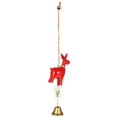 

Creative Ceramic Wind Bell Christmas Deer Wind Chime Hanging Pendant (Red)