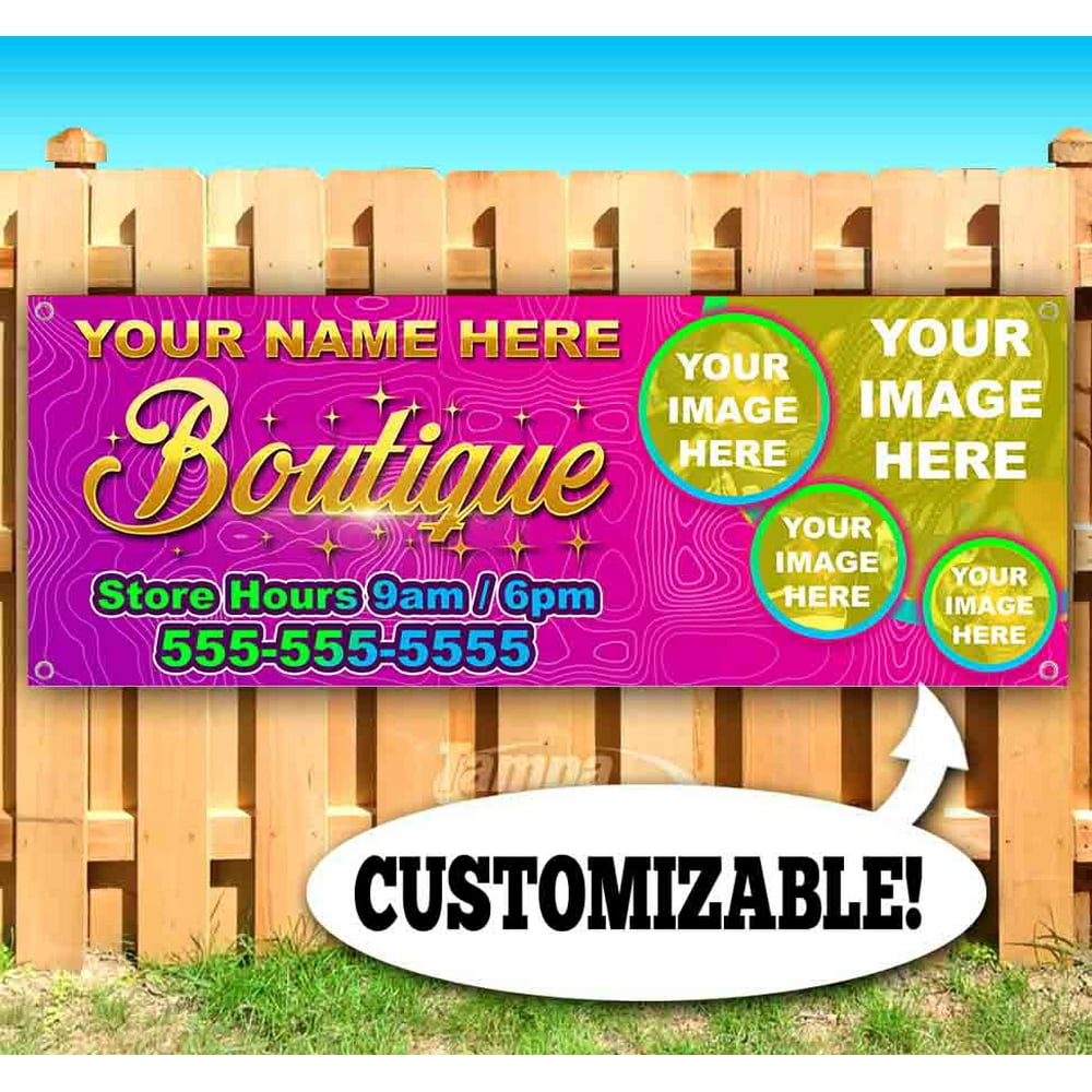 Boutique Customizable 13 oz heavy duty vinyl banner sign with metal