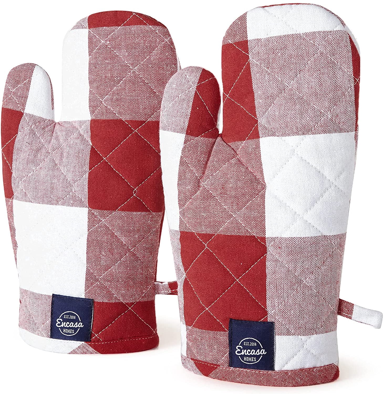 Encasa Homes Long 12 inch Oven Microwave Hand Gloves Mitts (2 pc Set ...