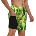 thumbnail image 3 of Gaeub Kiwi and Avocado Mens Swim Trunks Stretch Beach Shorts Quick Dry for Men Swim Shorts Swimwear with Pockets- Medium, 3 of 9