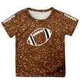 thumbnail image 4 of Bainana Little Girls Tops Sequin Print Short Sleeve Crew Neck Shirt Comfortable Leisure Summer Kids Outwear Brown Size 12-13 Years, 4 of 4