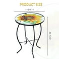 thumbnail image 4 of Patio Side Table Outdoor Accent Table Bistro Coffee Table Plant End Table Small Porch Table Indoor Round Glass Balcony Plant Table Stands Sunflower, 4 of 7