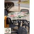 thumbnail image 5 of Outdoor Tablecloth with Umbrella Hole for Patio/Picnic/Party/Camping, Spring Pink Flowers Waterproof Table Cloth Square Cover Washable, Country Plants Leaves Bird Retro Plaid (60"x 60"), 5 of 9