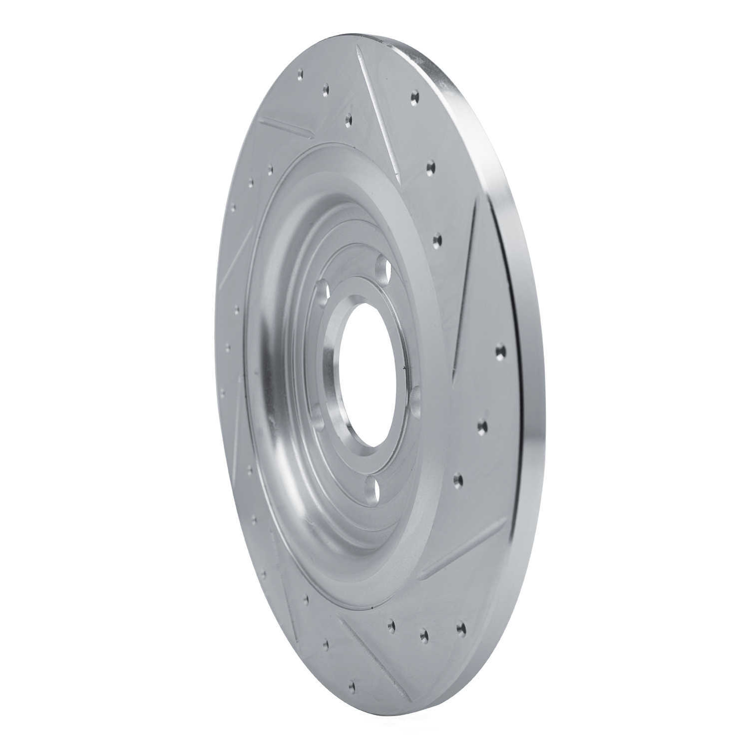 Dynamic Friction Company 631-54280L DFC Brake Rotor - Drilled And Slotted - Silver