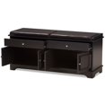 thumbnail image 4 of Baxton Studio Mason Faux Leather Shoe Storage Bench in Dark Brown, 4 of 10