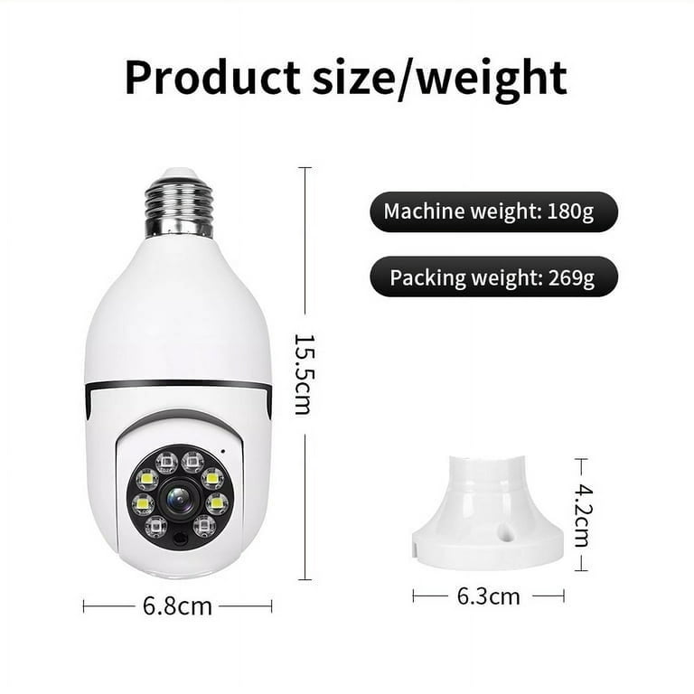 LaView 4MP Bulb Security Camera 2.4GHz,3602K Security Cameras Wireless  Outdoor Indoor Full Color Day and Night, Motion Detection, Audible Alarm,  Easy Installation, Compatible with Alexa 