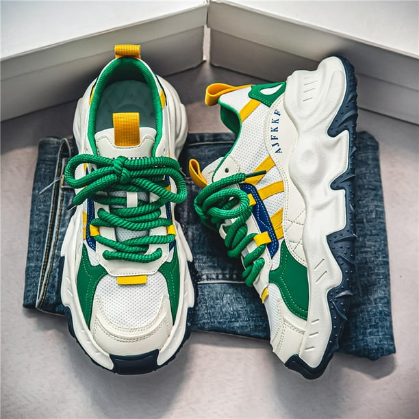 Zapatillas de correr para hombre, zapatos de suela gruesa, zapatillas de grillo informales para Jóvenes, zapatos de tablero de tendencia de moda, zapatos cómodos para monopatín