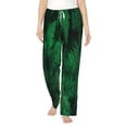 thumbnail image 2 of Picia Green Leave Fern Womens Soft Woven Cotton Elastic Waistband Sleep Pajama Pant Lounge Sleep Pant With Pockets And Drawstring-Small, 2 of 9