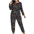 thumbnail image 2 of FDGIU Women's Plus Size Pajama Set - 2 Piece Soft Heart Printed Loose Fit Long Sleeve Long Pants Loungewear for Valentine's Day, 2 of 5