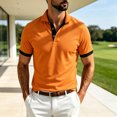 thumbnail image 5 of Men's Mesh Wicking Polo Shirt Color Accent Cuff Inner Placket Lightweight Daily Leisure Blouse, 5 of 5