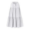 thumbnail image 3 of Horkkom Maxi Skirts for Women High Waist Solid Color Pleated Skirts Summer Causal A Line Skirt XL, 3 of 7