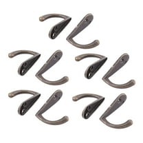 Uxcell Home Vintage Style Wall Mounted Towel Scarf Bag Cap Hook Hangers Bronze Tone 10 Pcs