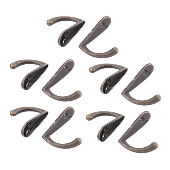 Uxcell Home Vintage Style Wall Mounted Towel Scarf Bag Cap Hook Hangers Bronze Tone 10 Pcs