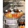 thumbnail image 5 of Burnt Orange Fall Outdoor Tablecloth with Umbrella Hole & Zipper, Black Maple Leaf Pumpkins Thanksgiving Round Tablecloth 60 Inch, Patio Table Cover Waterproof Table Cloth for Picnic/Party, 5 of 6