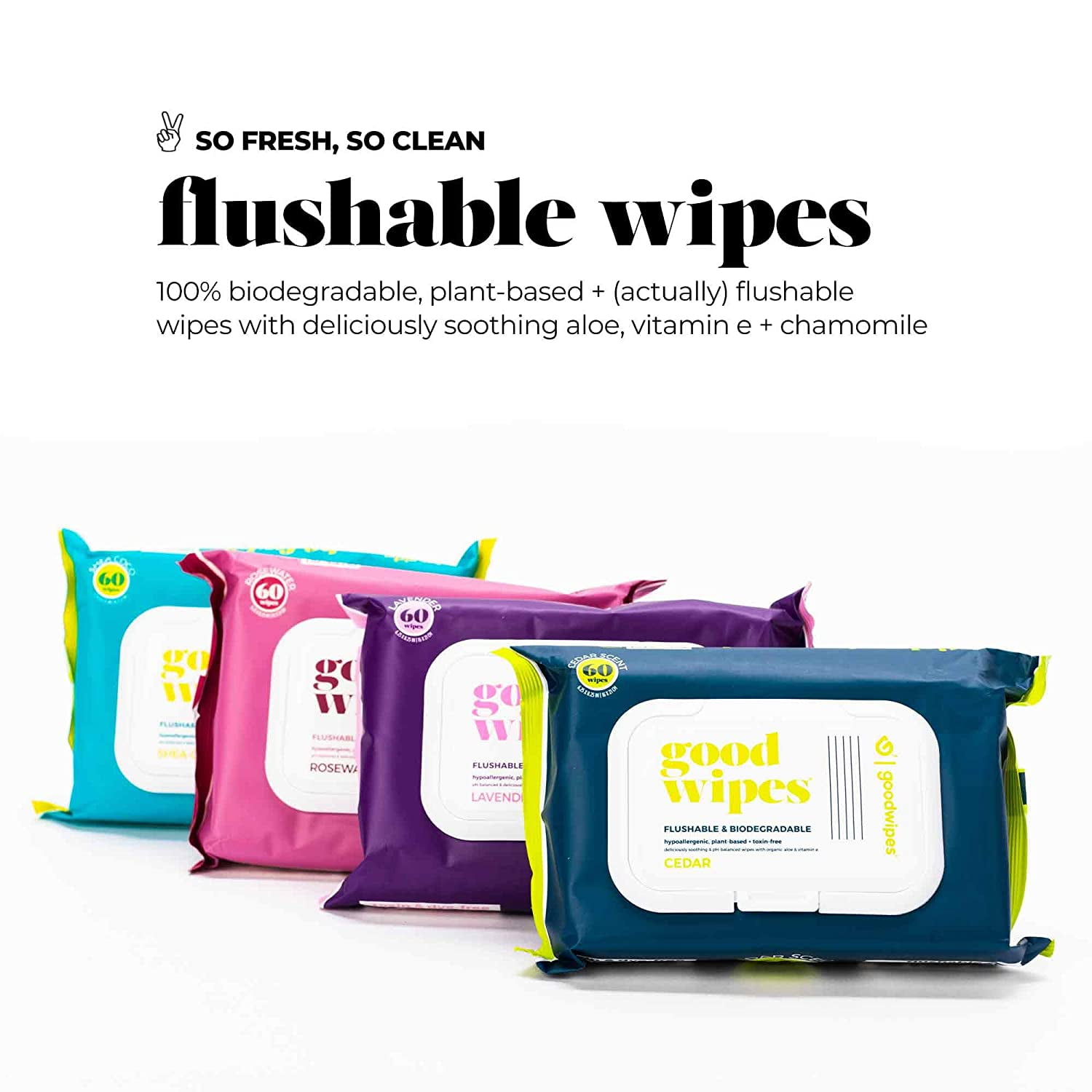 Goodwipes Flushable Wipes 60CT Variety Pack (4 Packs of 60) 1 ea