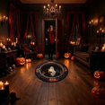 thumbnail image 7 of Halloween 3D Optical Illusion Round Area Rug, 24in Ghost and Spirit Stone Well Visual Floor Mat, Washable Decorative Carpet for Entryway, Bedroom, Porch & Halloween Party Decor (A), 7 of 7