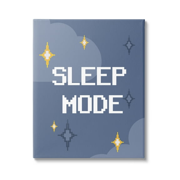 Stupell Industries Sleep Mode Pixel Stars Nature Painting Gallery Wrapped Canvas Print Wall Art, 16 x 20