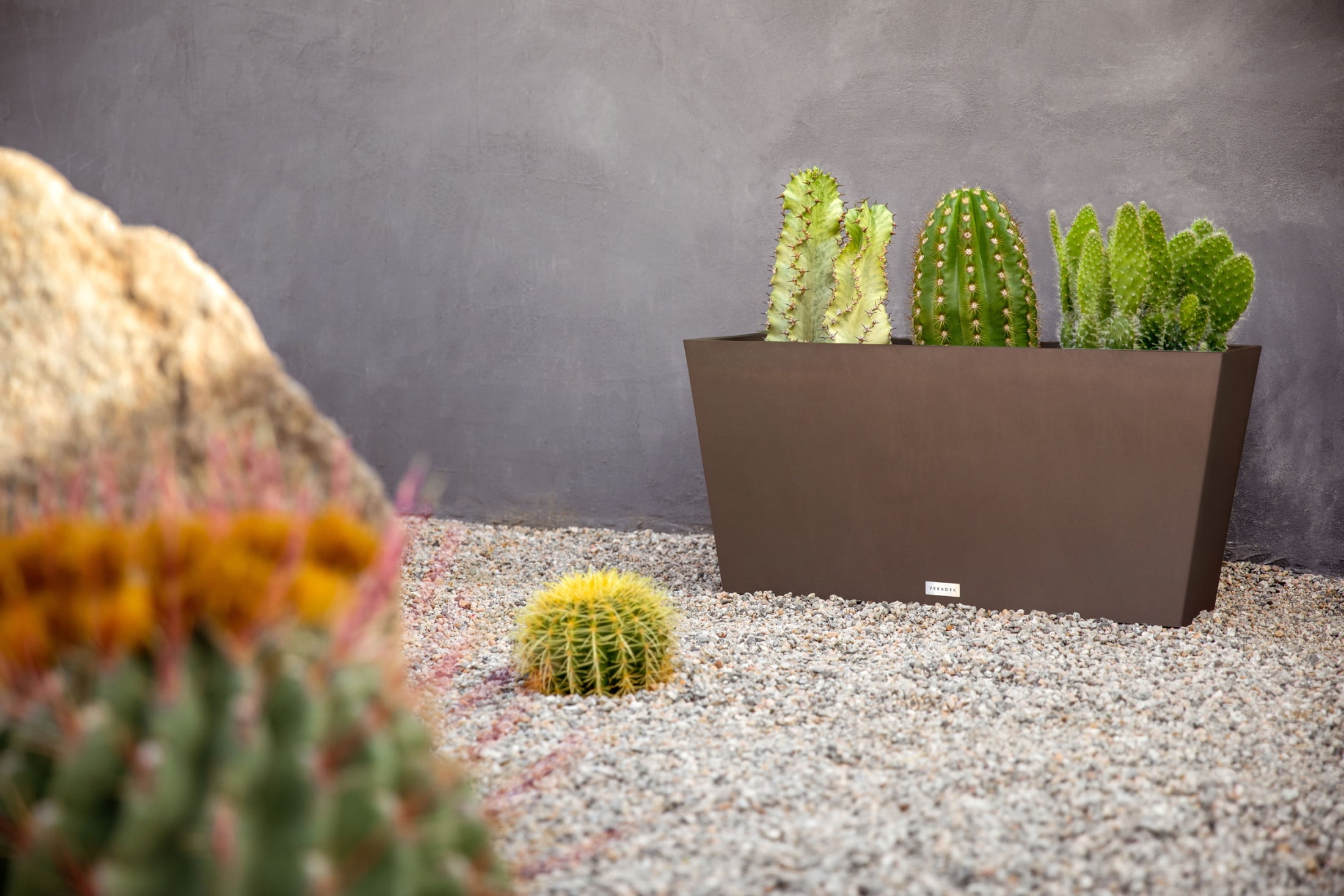 Veradek Pure Series Midori 31" Plastic Planter 2-Pack Espresso