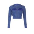 thumbnail image 4 of hirigin Women Zip Up Hooded Jacket Slim Fit Casual Letter Long Sleeve Crop Jacket Autumn Outwear, 4 of 9