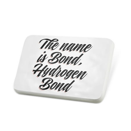 Porcelein Pin Vintage Lettering The name is Bond, Hydrogen Bond Lapel Badge – NEONBLOND