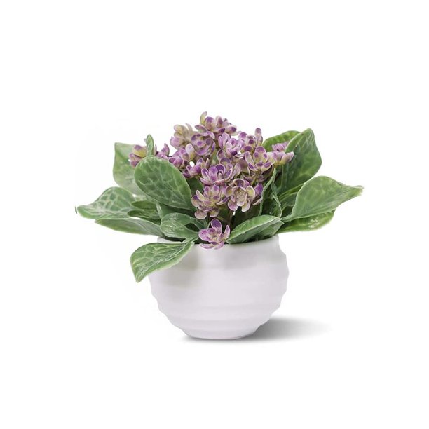 Pequeñas plantas de plástico artificiales Set Mini flores de imitación en maceta y hojas verdes UHUSE plantas artificiales
