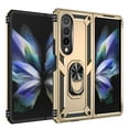 thumbnail image 2 of Compatible with Samsung Galaxy Z Fold 4 Case Built-in 360 Ring Holder Kickstand, Extreme Protection Military Armor Magnetic Car Dual Layer Protective Heavy Duty Phone Cover,Gold, 2 of 9