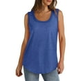 thumbnail image 2 of Yigetop Women Tank Tops Loose Fit, Women's Solid Color Round Neck Vest Summer Fashion Casual Top Woman Tank Top Blue L, 2 of 7