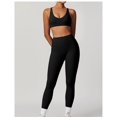 thumbnail image 2 of Conjuntos de entrenamiento for mujer, sujetador deportivo de 2 piezas, camiseta sin mangas, leggings de cintura alta, ropa deportiva for gimnasio y yoga, top de entrenamiento for mujer, 2 of 6