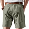 thumbnail image 6 of CIENVNSTG Men's Linen-Textured Quick-Dry Shorts Drawstring Waist Breathable Beach & Casual Shorts Green S, 6 of 7