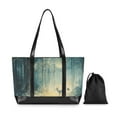 thumbnail image 7 of FORMRS Canvas Laptop Tote Bag for Women with 15.6" Computer Compartments Shoulder Handbag, Night Forest Scene, 7 of 7