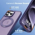 thumbnail image 6 of Dteck Case for iPhone 15 Pro Max,Magnetic Rubber Case Matte PC Mag-Safe with 360°Rotating Invisible Ring Stand Military Grade Shockproof Back Cover,Purple, 6 of 7
