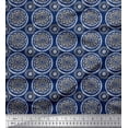 thumbnail image 1 of Soimoi Silk Fabric Floral Block Printed Fabric 1 Yard 42 Inch Wide, 1 of 3