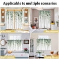 thumbnail image 5 of Green Eucalyptus Branches Kitchen Curtains Short 45 Inch Length, Spring Botanical Leaves Vines Grommet Top Bedroom Living Room Curtains, Light Filtering Cafe Curtain Drapes 2 Panels Set 84''x45'', 5 of 7