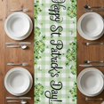 thumbnail image 6 of St. Patrick's Day Table Runner - 72 Inch Long, Kitchen Dining Table Runner Dresser Scarves, Green Truck Leaf Flowers Butterfly Plaid Farmhouse Decor for Coffee Tables Wedding Party Banquet, 6 of 8