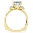 thumbnail image 3 of Pompeii 3 1/2Ct Cushion & Round Cut Moissanite Engagement Ring 14k Yellow Gold (,), 3 of 5