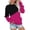 Hot Pink, variant on Idoravan Womens Long Sleeve Casual Tops Gradient Printed Round Neck Blouse Pullover