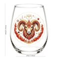 thumbnail image 3 of SLYNSHome Stemless Wine Glass With Vintage Embroidery Style, Astrology Horoscope Printed Wine Cup, Zodiac Sign Drinkware Gift, 3 of 7