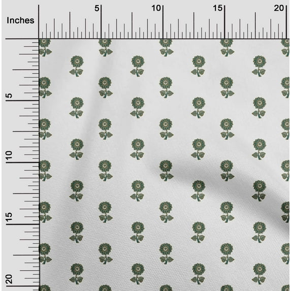 oneOone Cotton Poplin Fabric Floral Block Fabric Prints By Yard 42 Inch Wide