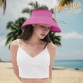 thumbnail image 3 of Sun Visor Hats for Women Wide Brim Straw Beach Hat Ponytail Open Top Packable Sun Hat Women Foldable Summer Travel Beach Hats for Women, 3 of 11
