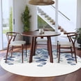 thumbnail image 4 of Blue Teal Botanical Round Area Rug 5 FT, Non Slip Bedroom Rugs, Eucalyptus Leaves Pastoral Floral Washable Soft Circular Carpet Non-Shedding Floor Mat for Kitchen Dining Room Foyer Balcony Dorm, 4 of 8
