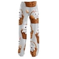 thumbnail image 3 of Women's Easter Print Loose Casual Pajama Pants Comfort Loungewear Bottoms Light Gray XXL, 3 of 4