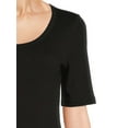 Time and Tru Women's Scoop Neck Tee with Elbow Length Sleeves, 2 Pack