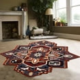 thumbnail image 2 of 5â€™ Maroon and Blue Medallion Area Rug, 2 of 8