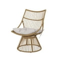 thumbnail image 4 of GDF Studio Apulia Outdoor Wicker Club Chair with Cushions, Light Brown, Beige, 4 of 9