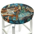 thumbnail image 3 of Haiem Whimsical Cats Night Cafe Print Cushion Round Bar Chair Seat Cover Bar Chair Cushion Covers Elastic Washable Bar Chair Cover,Protects from Scratches and Stains-14 inch, 3 of 7