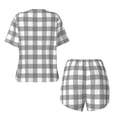 thumbnail image 5 of Lsque Gray Checkboard Women's Short-Sleeved Pajama Set - 2 Piece Soft and Lightweight Sleepwear Set-XX-Large, 5 of 9