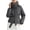 Dark Gray, variant on Winter Parka for Women Trendy Long Sleeve Thicken Zip Up Belted Hooded Coat with Pockets