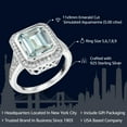 thumbnail image 2 of Gem Stone King 5.00 Cttw Simulated Aquamarine Ring for Women | 925 Sterling Silver | Emerald Cut 11X9MM | Wedding Engagement Anniversary Promise Ring for Women| Size 5, 2 of 5